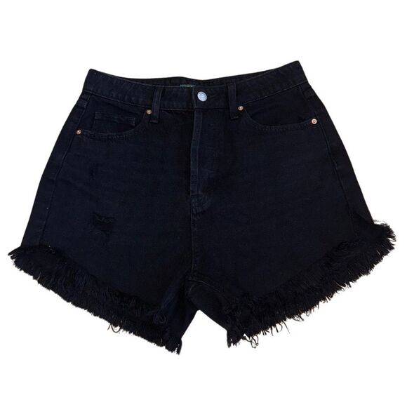 wild fable Pants - Wild Fable Women's Black Denim Cut Off 'Highest Rise Jean Shorts' - Size 6